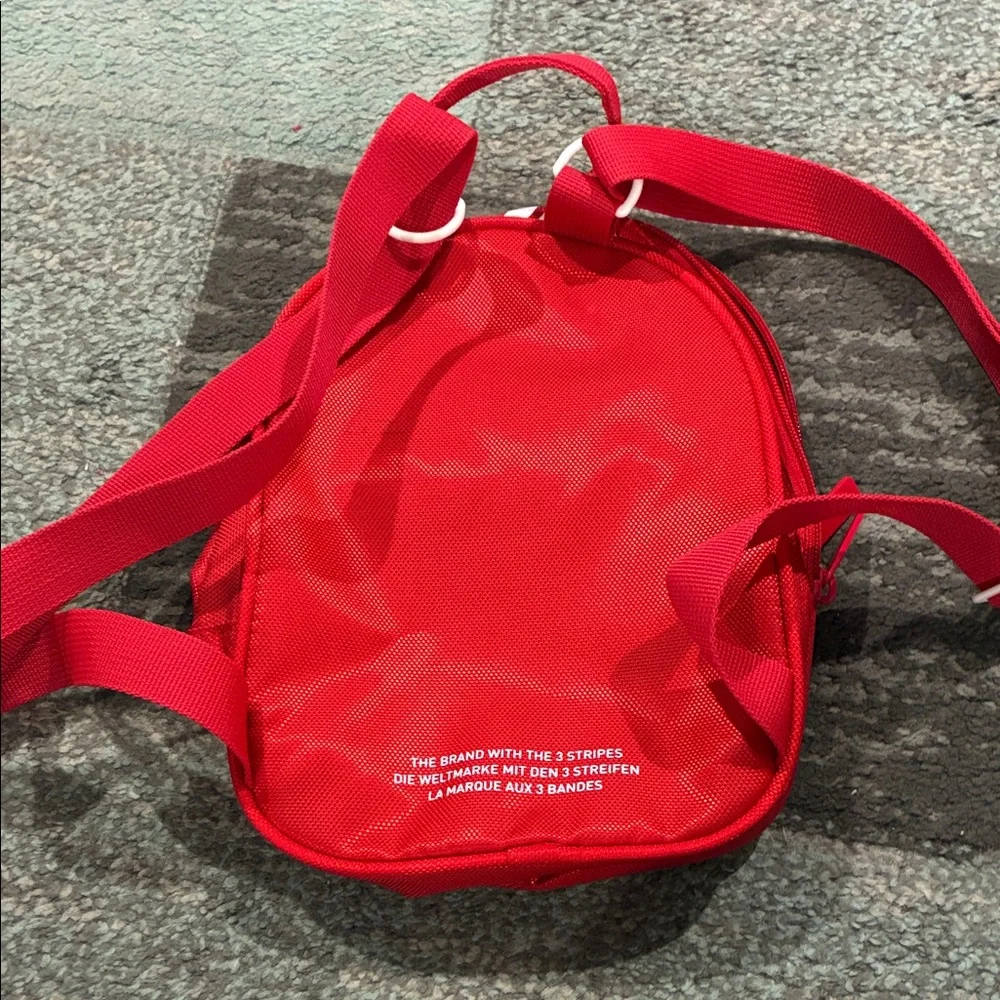 adidas Red Mini Trefoil Backpack - Picture 2 of 3